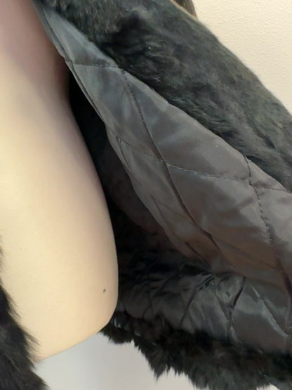 Furmoste 13/15 Black genuine rabbit fur short jacket