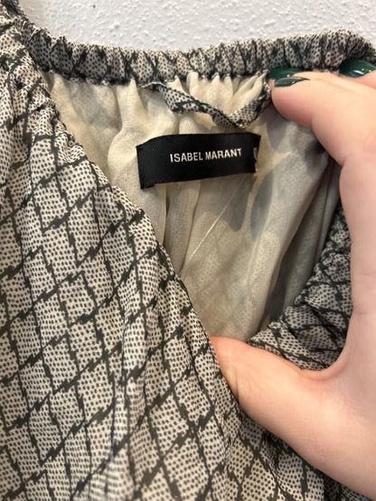 Isabel Marant M White/Black SILK 1-shoulderFront/hem ruffle
