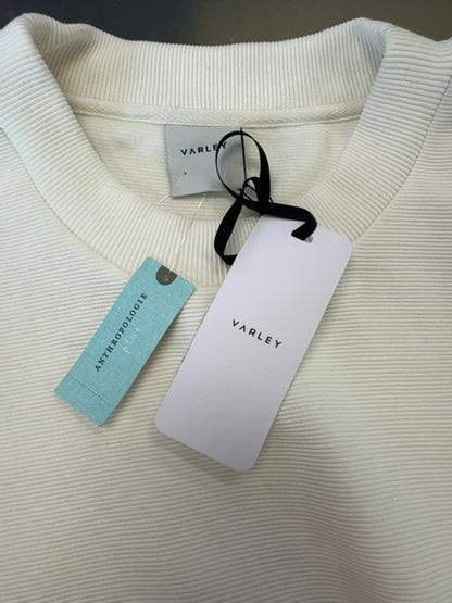 varley 3X White Crewneck LS w/ side gold zips NWT