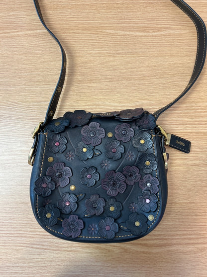 Coach  Purple Saddle 23 with Tea Rose Appliques