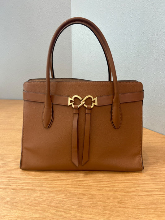 Kate Spade  Brown 'Toujours Large Leather satchel' tote AS IS (handle/corner marks)