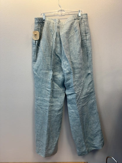 lafayette 148 16 Blue Linen Wide Leg