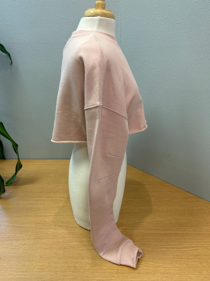 Alo S Pink CROPPED LS crewneck sweatshirt