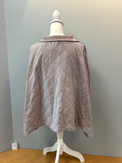 Free People L Purple quilted 1/4 zip flowy sweatshirt