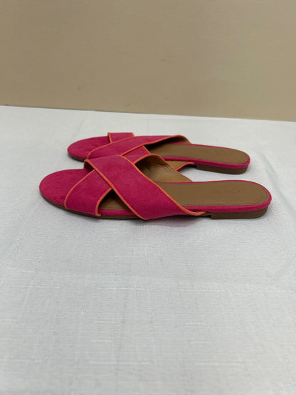j crew 8.5 Pink Flt x-strap slides