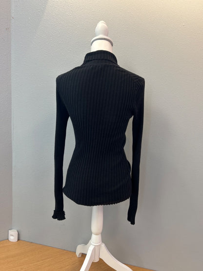 Anine Bing M Black Ribbed mock Neck