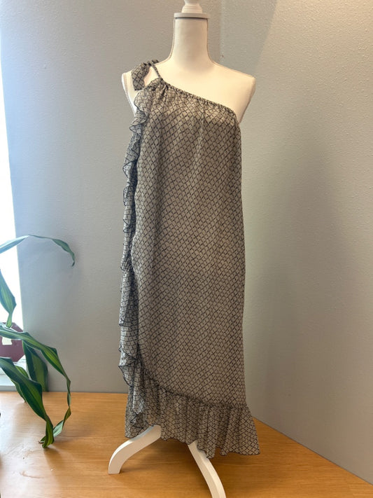 Isabel Marant M White/Black SILK 1-shoulderFront/hem ruffle