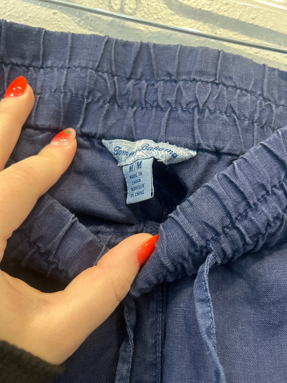 Tommy Bahama M Blue pull on wide leg LINEN