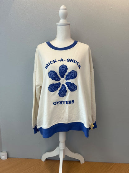 Celandine S/M Cream/Blue Oyster embroidery