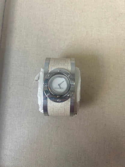 Gucci  Silver Stainless Steel Mother of Pearl Canvas