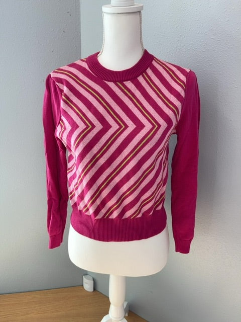 collectif M Pink LS stripes crop like