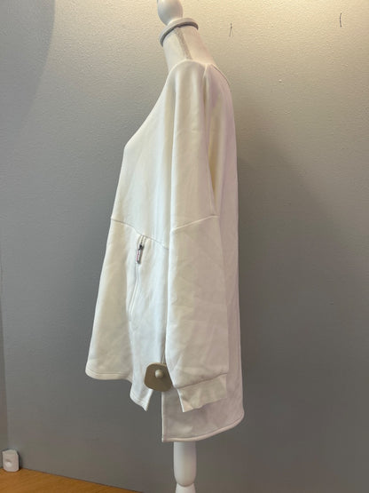 varley L White Ucut LS crewneck w/ zip pockets NWT