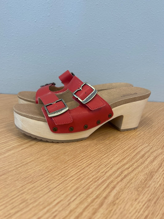 Dr Scholl's 9 Red platform 2 strap