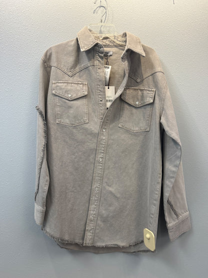Re/Done S Grey NWT Denim LS bttnup