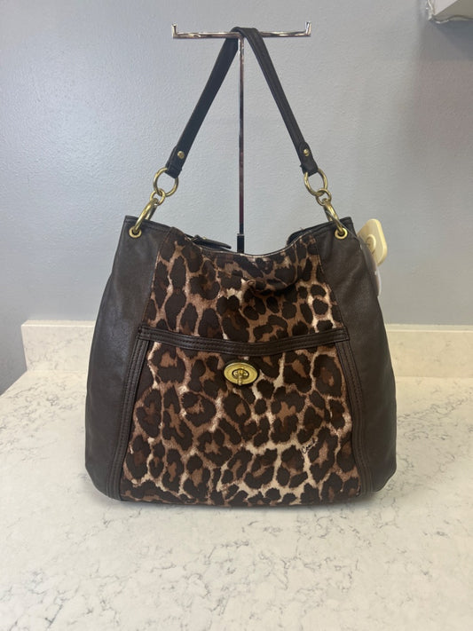 Coach  Brown Leopard Lrg Hobo