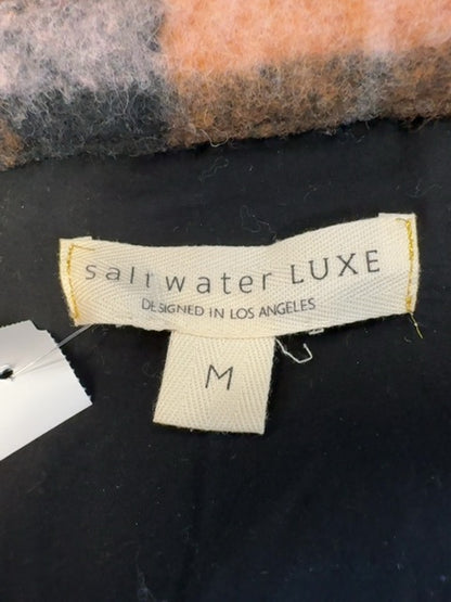 saltwater LUXE M Pink/Brown Fuzzy Plaid Cropped