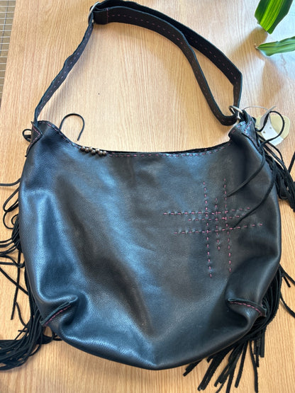Cindy Kirk  Back Leather fringe W/Pink stiching