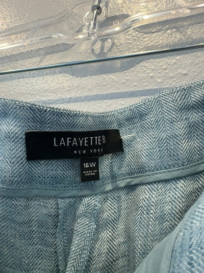 lafayette 148 16 Blue Linen Wide Leg