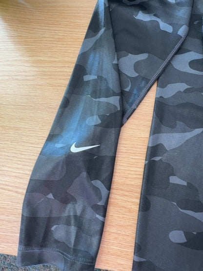 Nike M Black shiny camo full leggings NWT