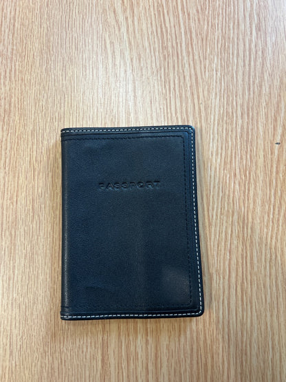 Coach  Black leather passport holder