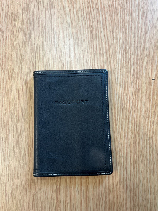 Coach  Black leather passport holder