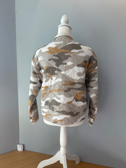 Kensie S Tan /cream camo quilted bttn up blazer