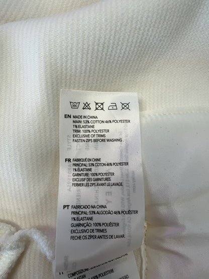 varley 3X White Crewneck LS w/ side gold zips NWT