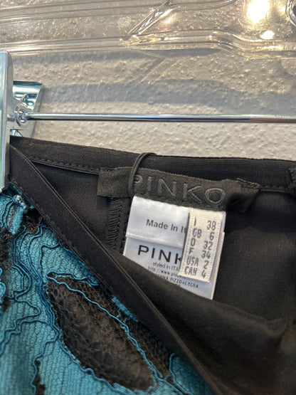 Pinko 2 Black/Blue NWT Lace front pencil