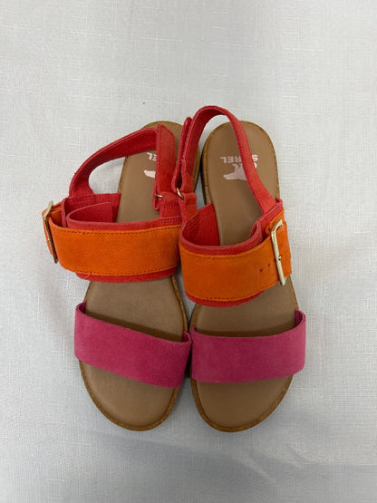 Sorel 7 Pink/Orange 2 strap flats