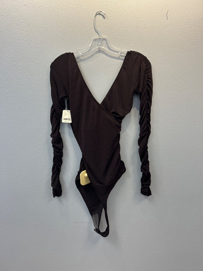 Free People S Black NWT Deep v body suit