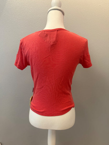 The Laundry Room M Red Ribbed SS ucut w/ coca cola graphic