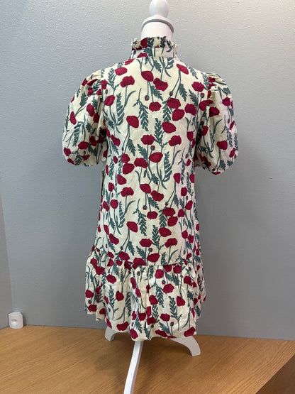 Hyacinth House XS Cream NWT Poppy print hi neck