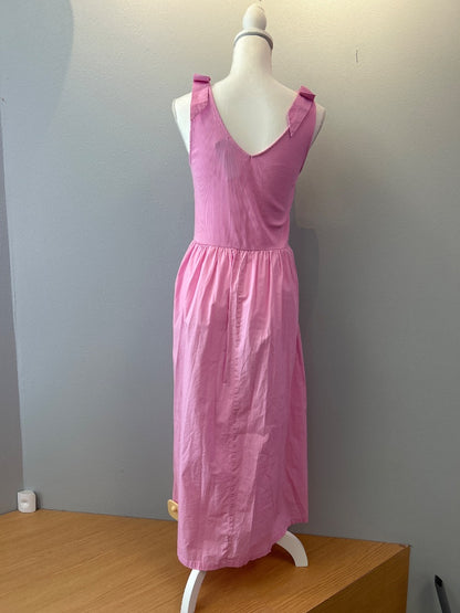 j crew S Pink Ribbed top w/shoulder ties