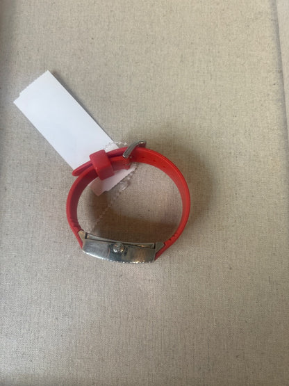 Dolce & Gabbana Red/Silver Silicone Band w/Rhine accents