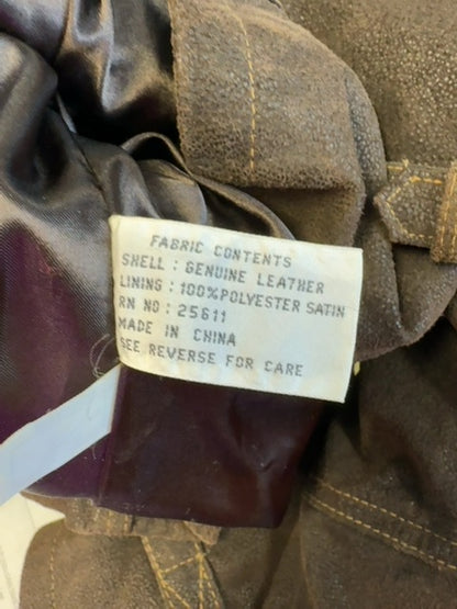 Country Club L Brown Leather Biker