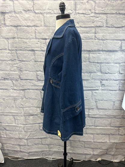 Flashback L Blue Denim SPRING jacket w/ large bttns/WTE stitching
