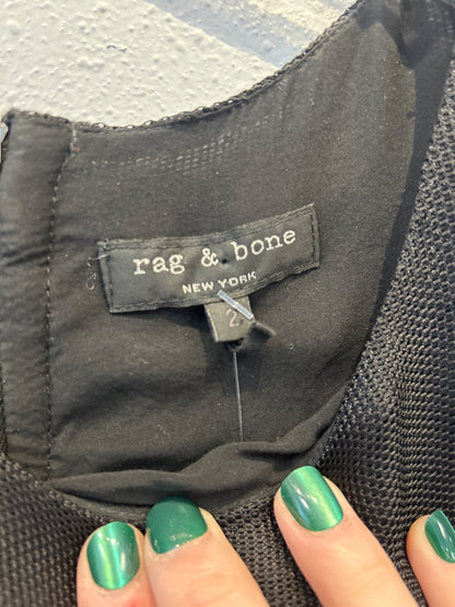 Rag & Bone 2 Black Slvless w/mesh neck