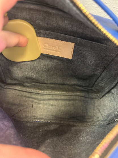 Clare V  Blue Mirabel Leather small x-body