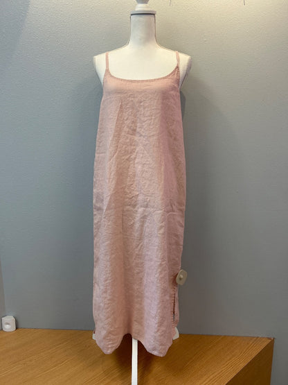 Eileen Fisher S Pink LINEN sleeveless midi dress