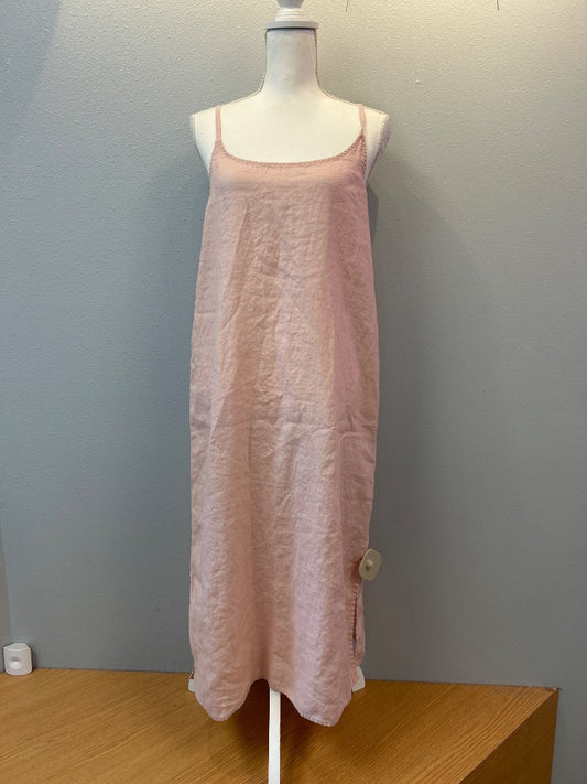 Eileen Fisher S Pink LINEN sleeveless midi dress