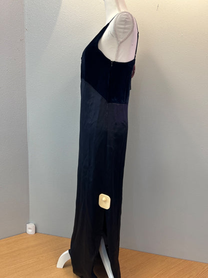 maje 2 black/blue NWT velvet and satin bias cut