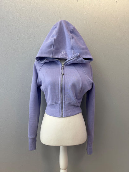 Lululemon S Purple Zip cropped hoodie AS IS (stained)
