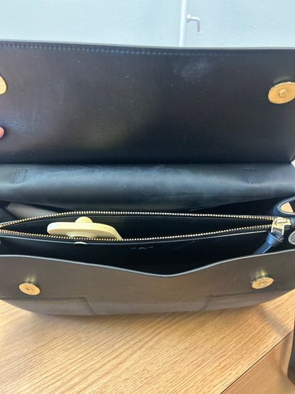 Tory Burch  Black Block "T Satchel" w/ Xbody strap/handle