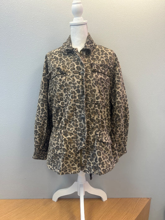 Free People XS Leopard Denim Cargo