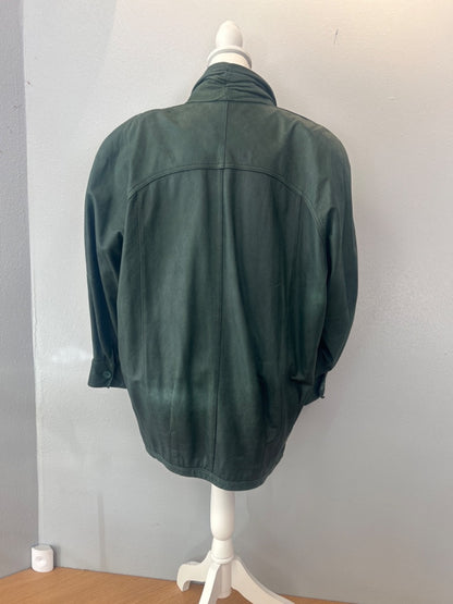 Pelle L Green Genuine leather button up bomber jacket HEAVY