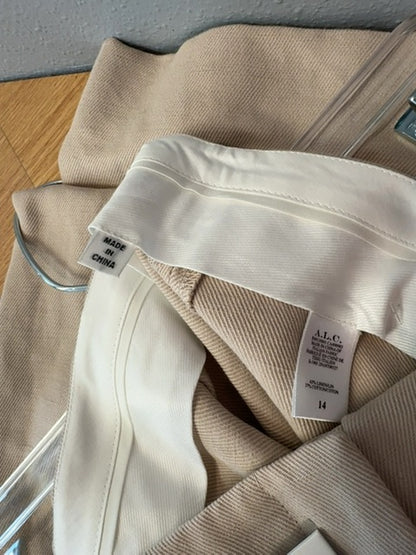 A.L.C. 14 Tan NWT Linen blend Wide Leg