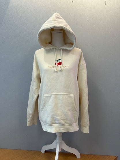 Happiness Project M Cream classic hoodie w/ cherries/"Happiness project"