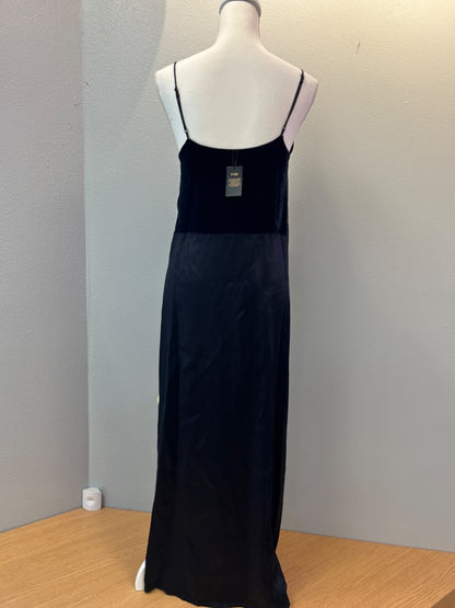 maje 2 black/blue NWT velvet and satin bias cut