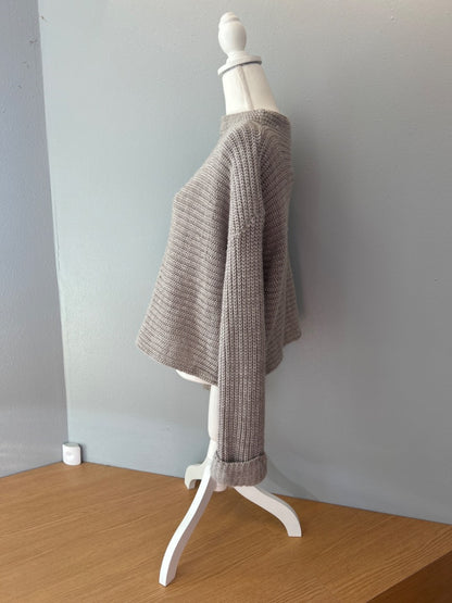 Ana XL Tan ribbed knit mock neck LS sweater
