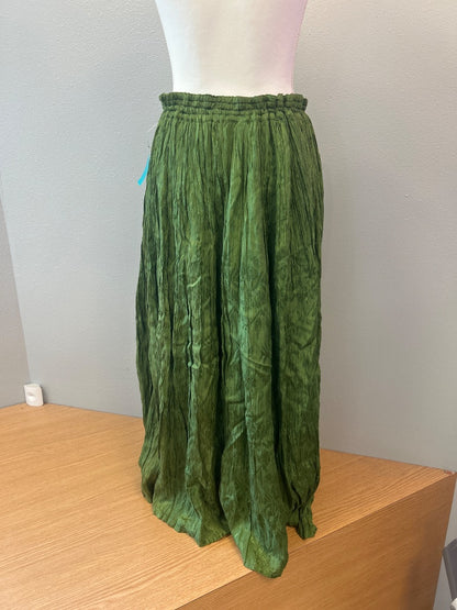 Papy Boez S/M Green elastic waist maxi skirt w/ tie
